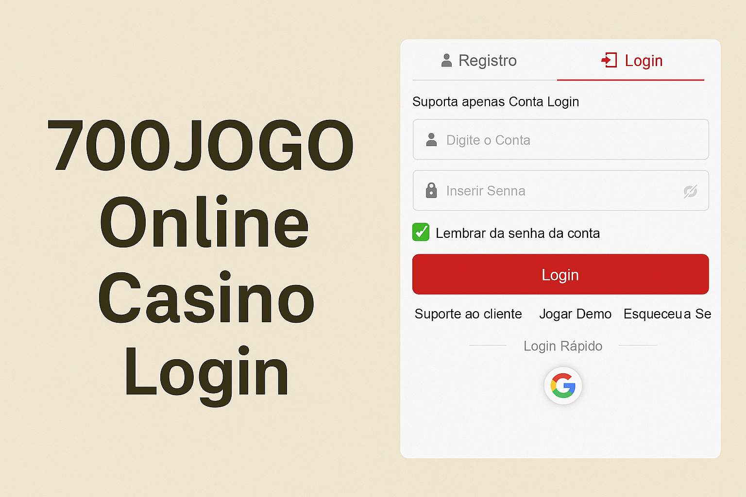 Não Perca tempo, o rRgistro na site 700JOGO